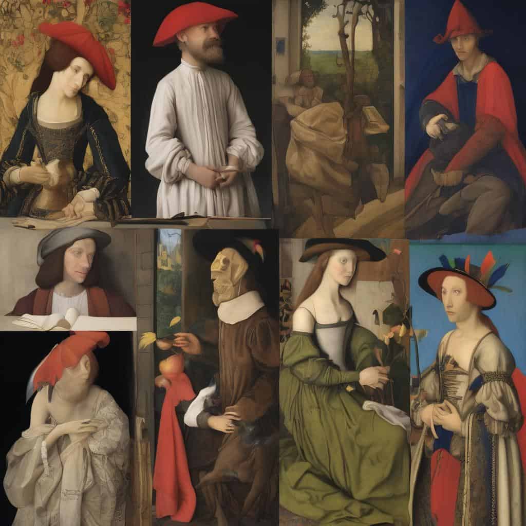 Αντίθεση του βλέμματος στο έργο τέχνης, πορτραίτα και χαρακτήρες με έντονη έκφραση και διάθεση.